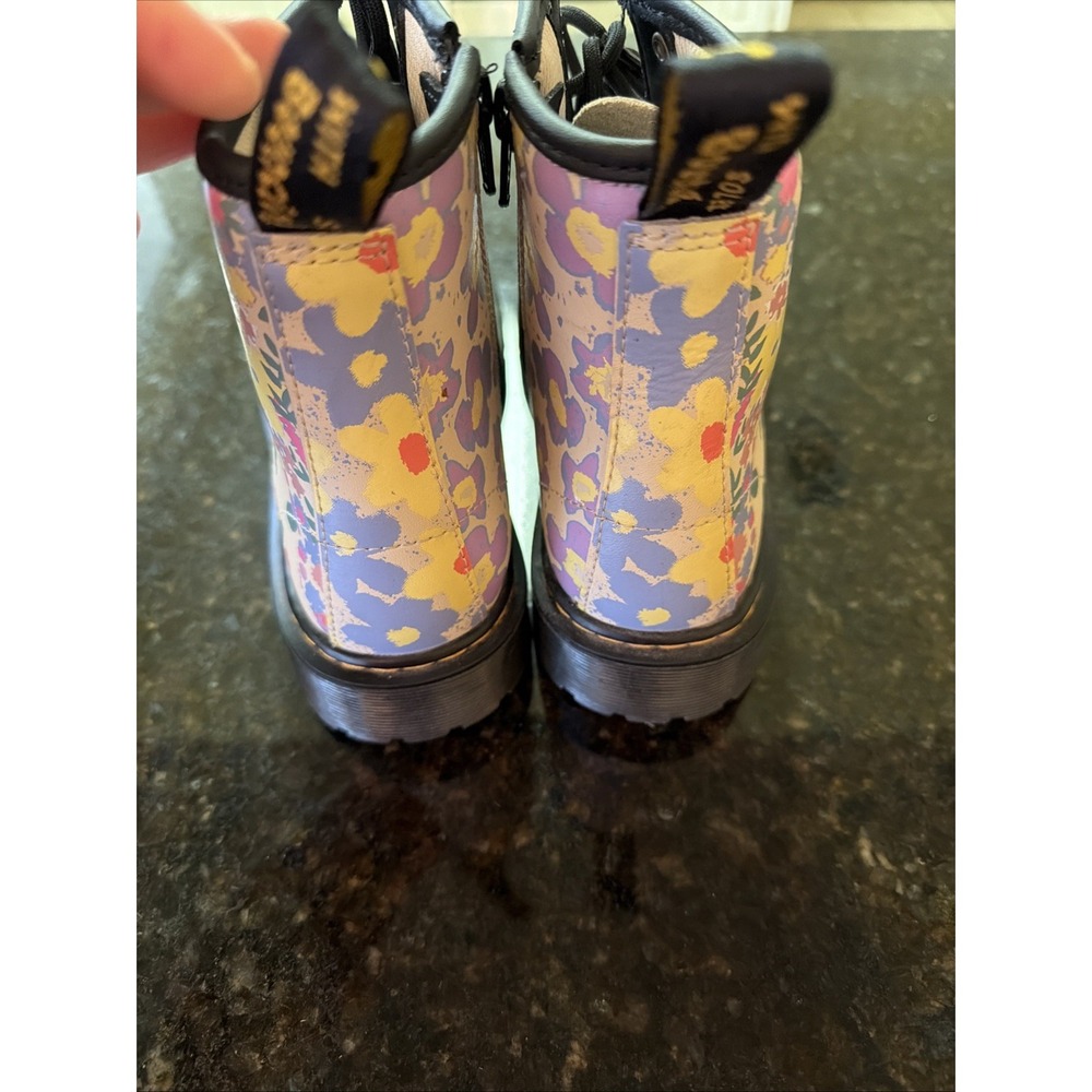 Doc Martens Floral Combat Boots Airwalk Womens Sz 5 Flowers‎ Zipper Goth 90s Y2K - Picture 3 of 7